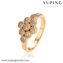 12521 Xuping Modeschmuck China Großhandel 18k Gold Ring Designs Luxus Glas Ringe Charme Schmuck für Frauen